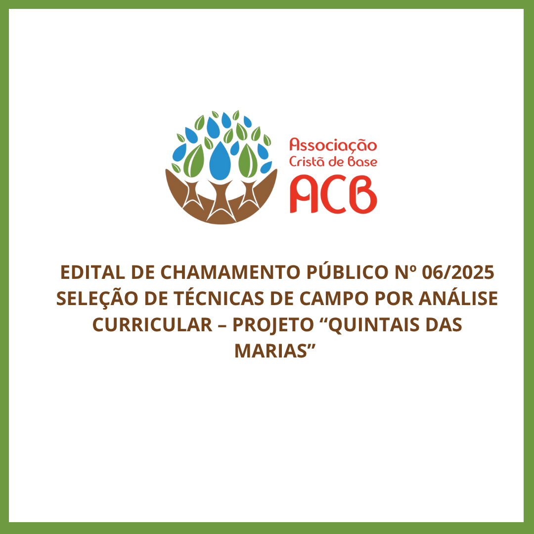 ACB abre seleção para Técnicas de Campo no projeto “Quintais das Marias”