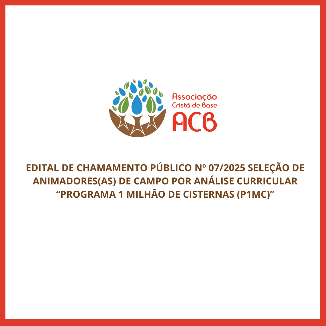 ACB abre Edital de Chamamento Público Nº 07/2025 para Seleção de Animadores(as) de Campo